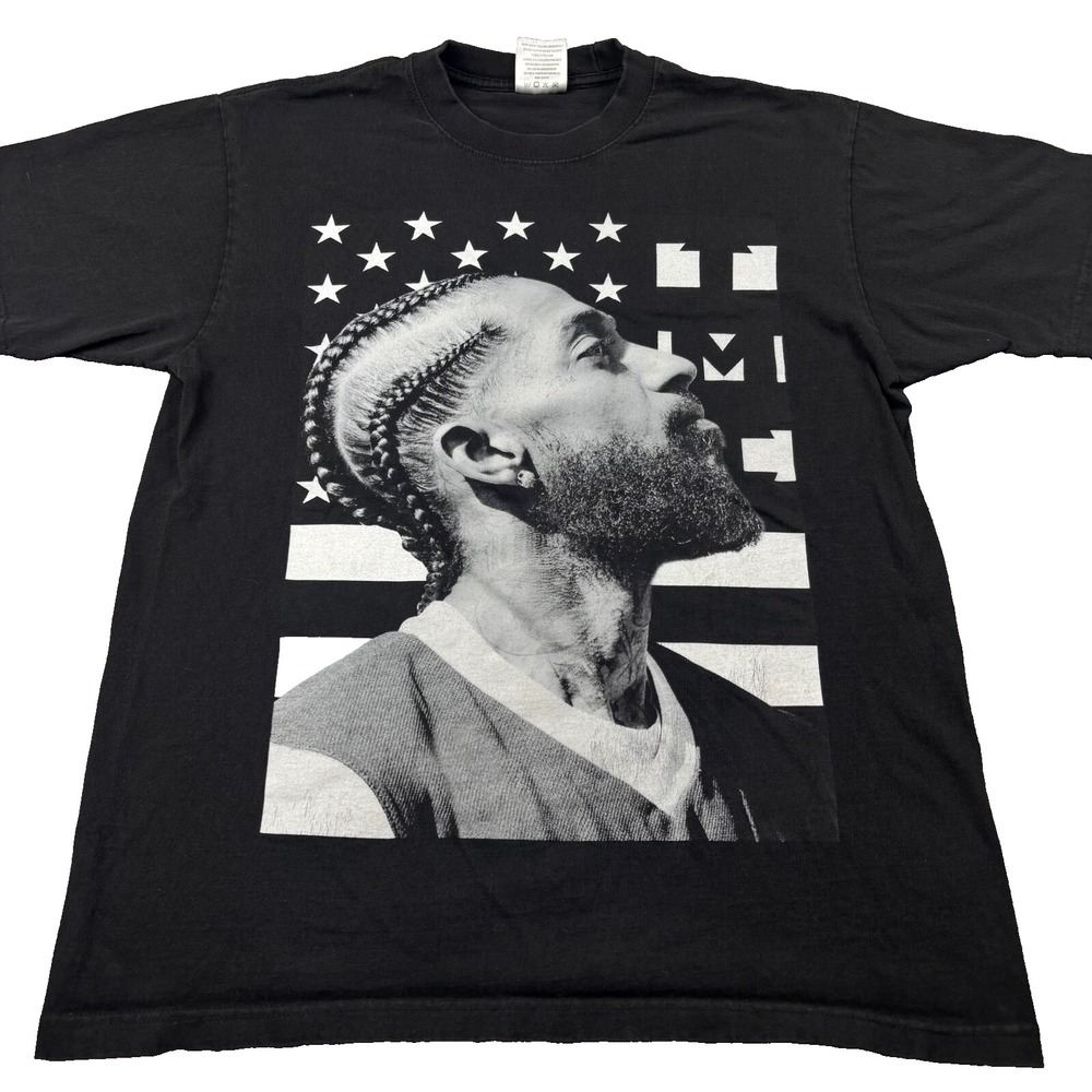 Shaka Wear T-Shirt Men's L Black Nipsey Hussle Rapper Graphic RIP Tribute